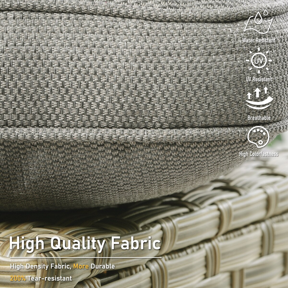 HOOOWOOO 9-piece Wicker High Back Patio Outdoor Swivel Chair Set