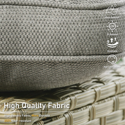 HOOOWOOO 9-piece Wicker High Back Patio Outdoor Swivel Chair Set