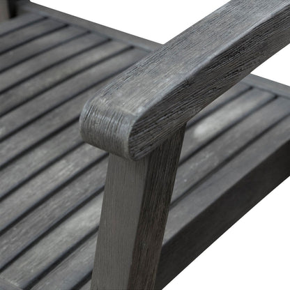 Hakan Wood Patio Curvy Legs Table and Stacking Chair Set