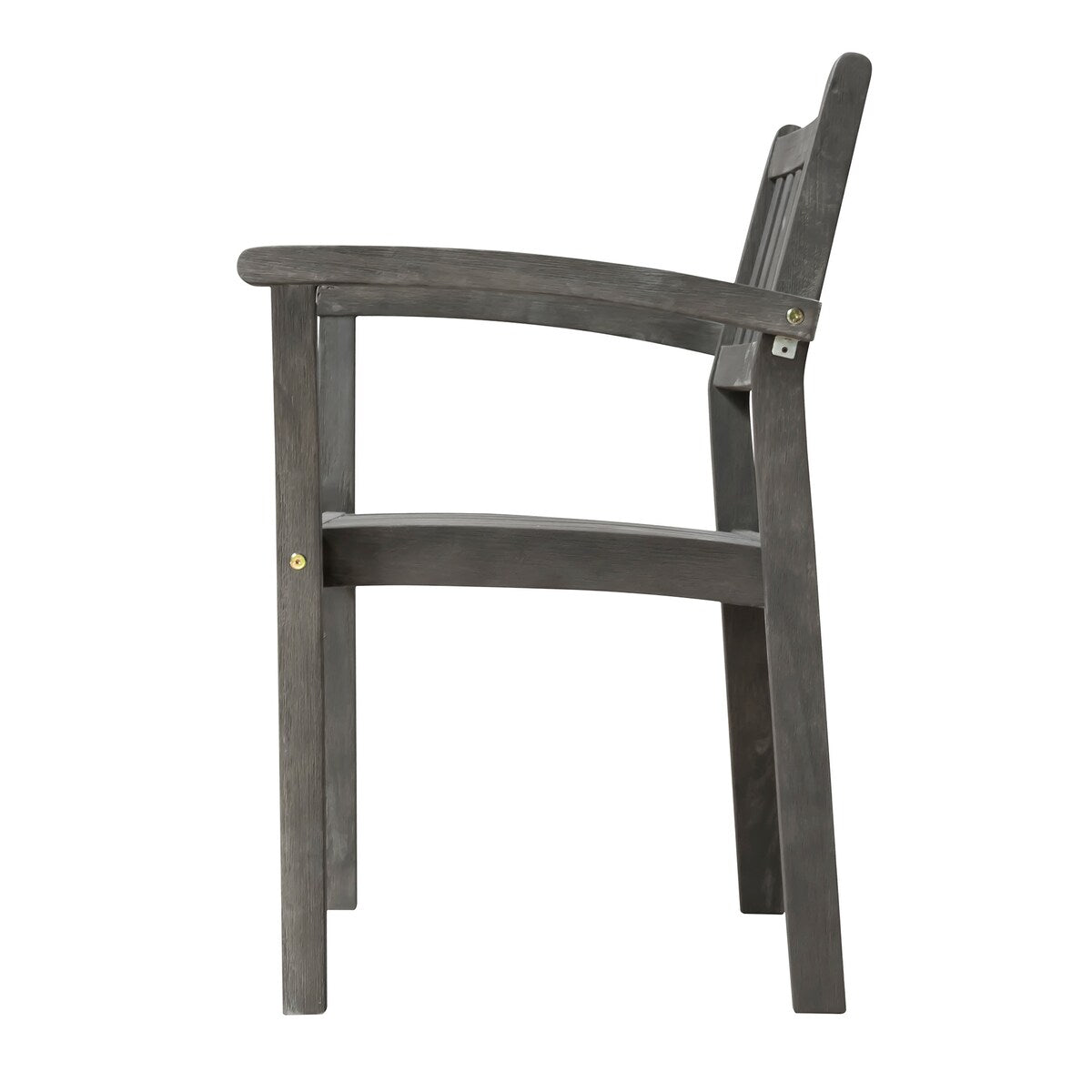 Hakan Wood Patio Curvy Legs Table and Stacking Chair Set