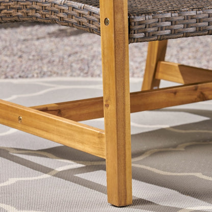 Hampton Outdoor 9-pc. Wood/Wicker Chat Set by Christopher Knight Home