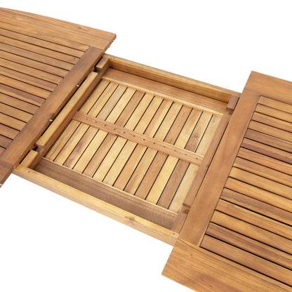 Hares Farmhouse Outdoor Acacia Wood 7-Piece Dining Sets with Cushions by Christopher Knight Home