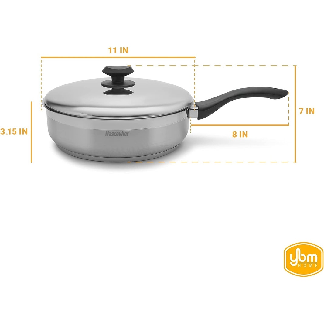 Hascevher Surme Stainless Steel Frying Pan - Induction Compatible