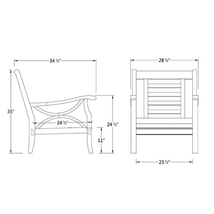 Cambridge Casual Lowell 5-piece Teak Patio Conversation Set