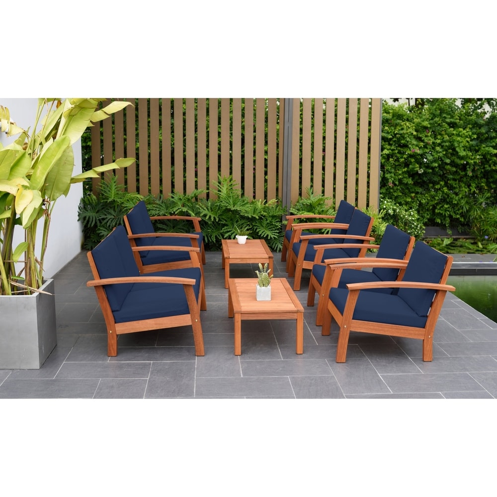 Amazonia FSC Certified Wood 8pc Outdoor Patio Seating Set
