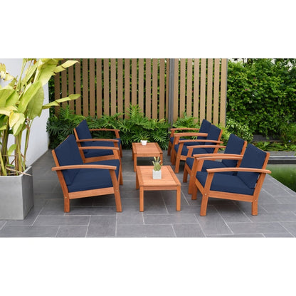 Amazonia FSC Certified Wood 8pc Outdoor Patio Seating Set
