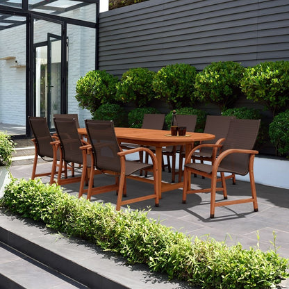 9pc Outdoor Oval Extendable Patio Dining Set - 9 piece