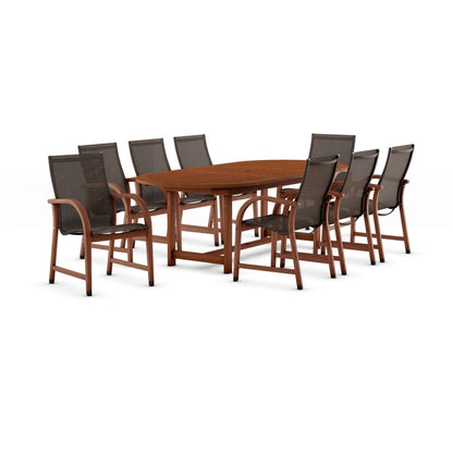9pc Outdoor Oval Extendable Patio Dining Set - 9 piece