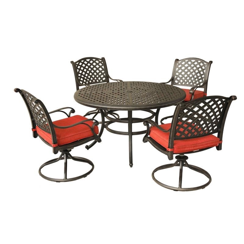 South Ponto 5-piece Aged Bronze Aluminum Round Dining Set with Swivel Chairs by Havenside Home