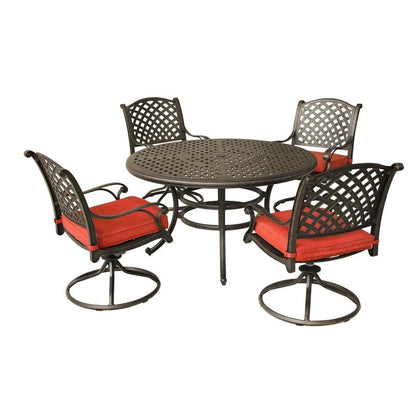 South Ponto 5-piece Aged Bronze Aluminum Round Dining Set with Swivel Chairs by Havenside Home
