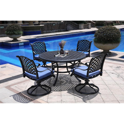 South Ponto 5-piece Aged Bronze Aluminum Round Dining Set with Swivel Chairs by Havenside Home