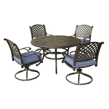 South Ponto 5-piece Aged Bronze Aluminum Round Dining Set with Swivel Chairs by Havenside Home
