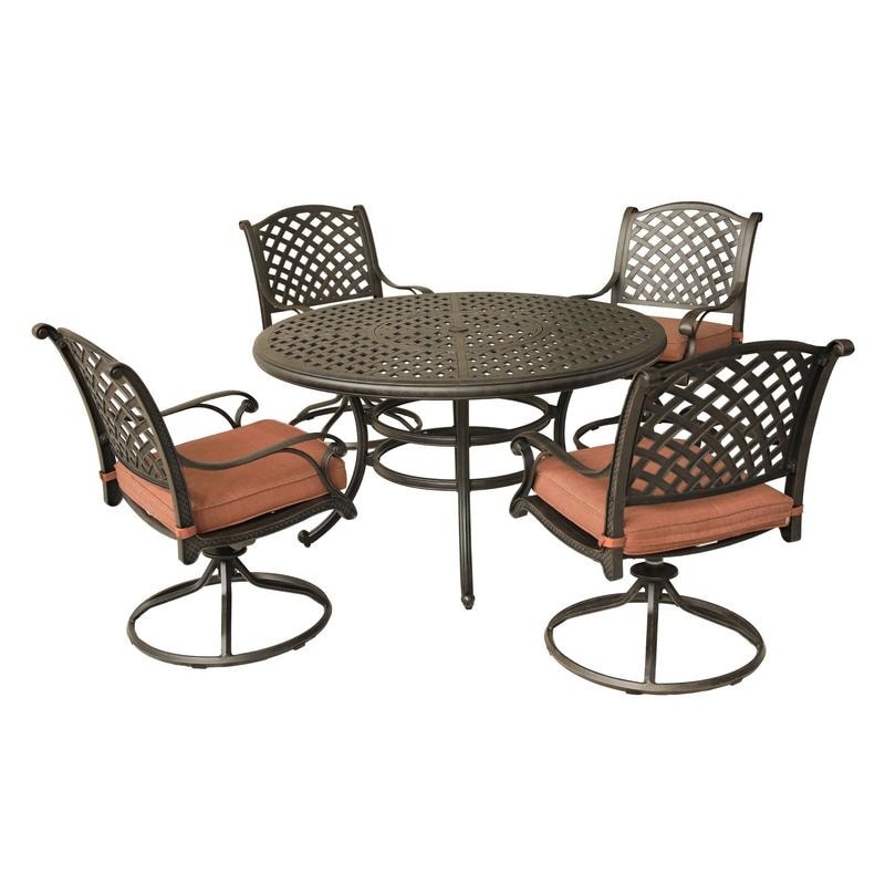 South Ponto 5-piece Aged Bronze Aluminum Round Dining Set with Swivel Chairs by Havenside Home