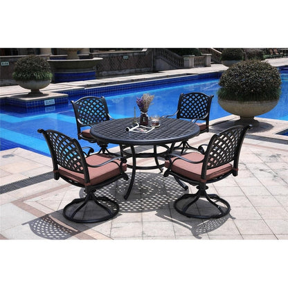 South Ponto 5-piece Aged Bronze Aluminum Round Dining Set with Swivel Chairs by Havenside Home