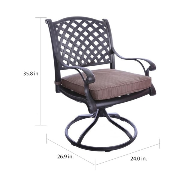 South Ponto 7-piece Aluminum Dining Set with Cushioned Swivel Chairs by Havenside Home