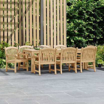 Amazonia 9 Piece FSC Solid Teak Jenther Outdoor Patio Dining Set - 9 Piece