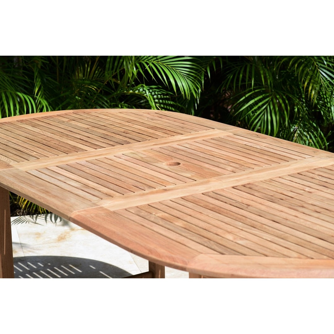 Amazonia 9 Piece Nachue FSC Solid Teak Outdoor Patio Dining Set - 9 Piece