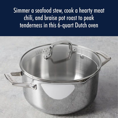 Henckels Clad H3 6-qt Stainless Steel Dutch Oven with Lid