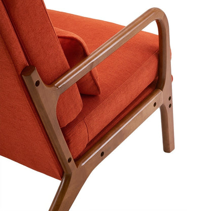 High Back Solid Wood Armrest Backrest Leisure Chair Accent Chair