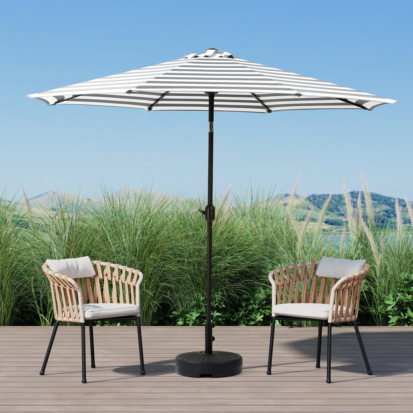 Holme 9-foot Steel Market Patio Umbrella with Tilt-and-Crank