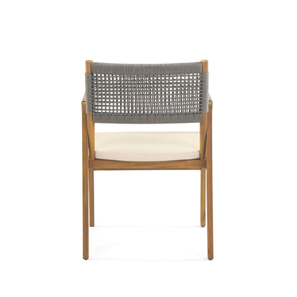 Holomn Outdoor 7-piece Acacia Wood Dining Set with Rope Chairs by Christopher Knight Home