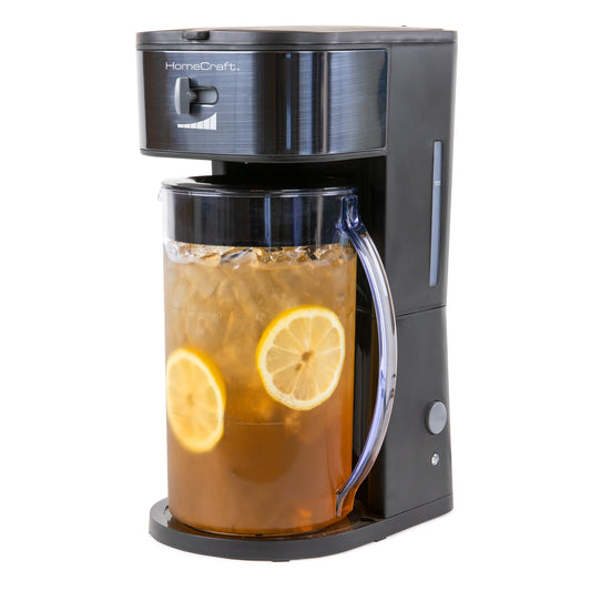 HomeCraft 3-Quart Black Stainless Steel Cafe Ice Iced Coffee and Tea Brewing System