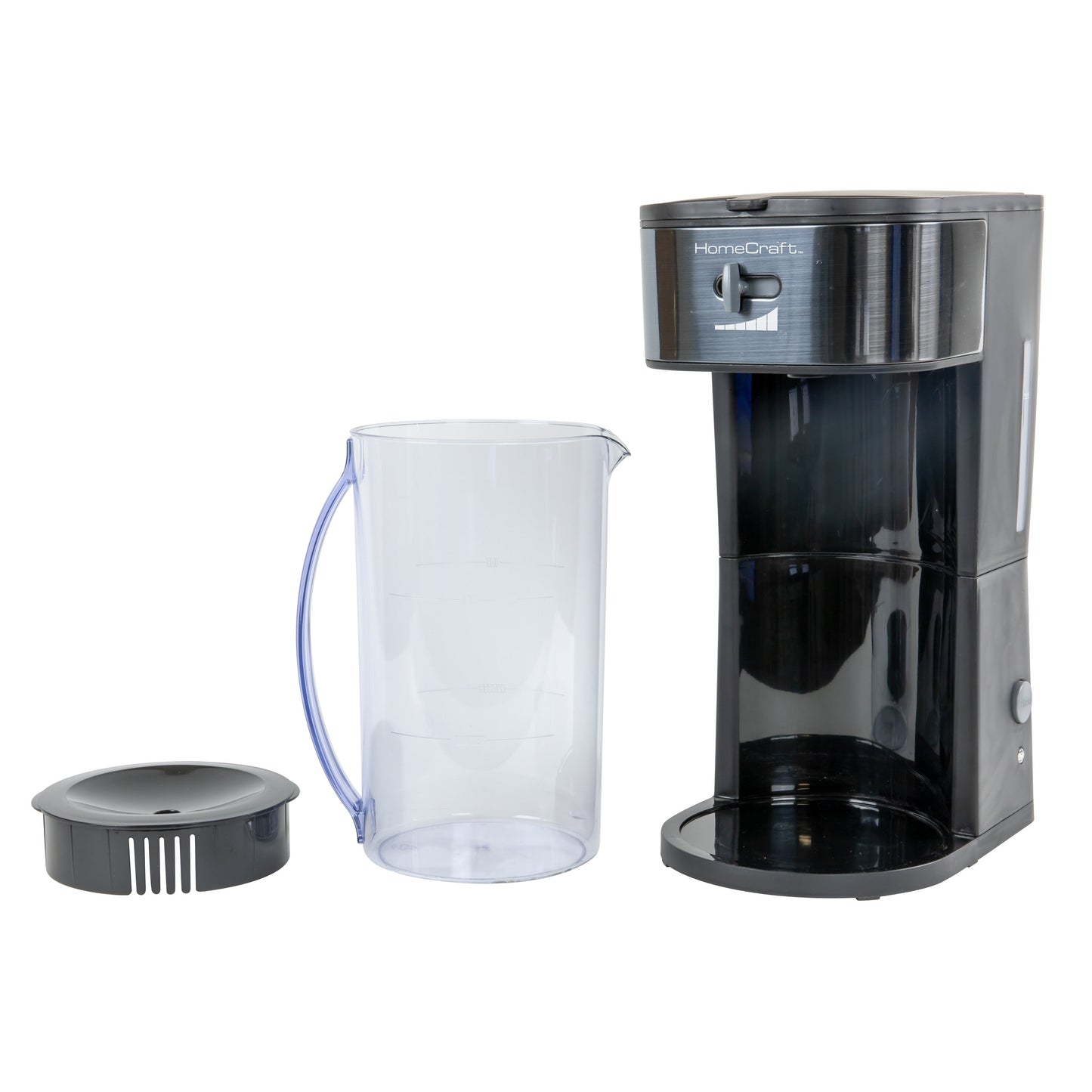 HomeCraft 3-Quart Black Stainless Steel Cafe Ice Iced Coffee and Tea Brewing System