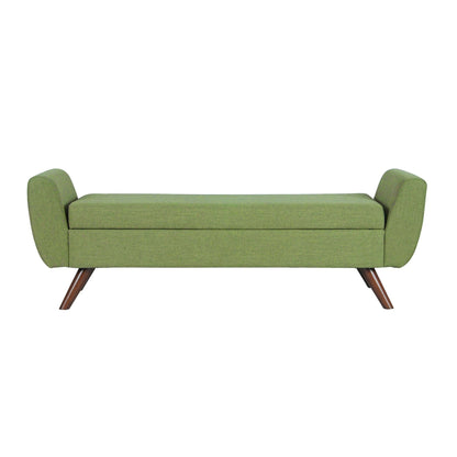 HomePop Modern Sherpa Storage Bench with Wood Legs