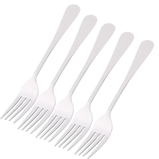 Household Tableware Stainless Steel Dinner Fork 6.8 Inches Length 5 Pcs - Silver Tone