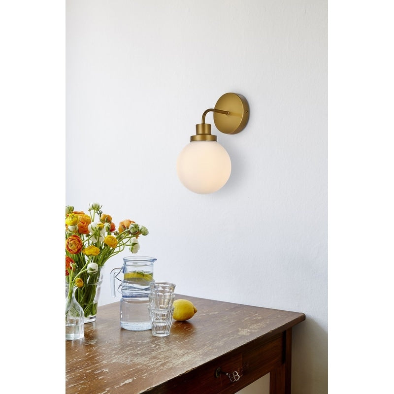 Hudson 1-light Bath Sconce with Frosted Globe Shade