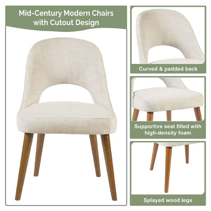 INK IVY Nola Upholstered Dining Side Chairs with Cutout Back design (Set of 2)