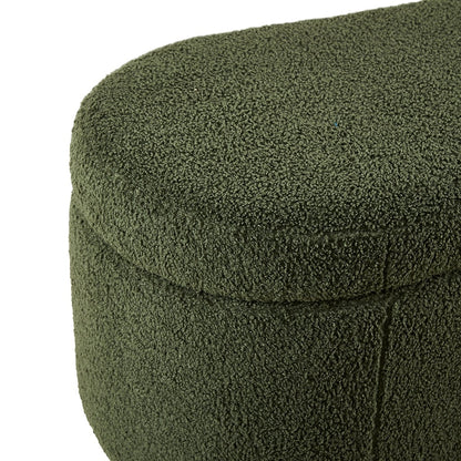 INK IVY Bailey Boucle-Style Curved Storage Accent Bench