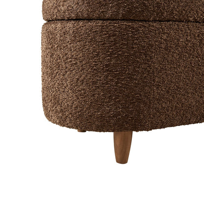 INK IVY Bailey Boucle-Style Curved Storage Accent Bench