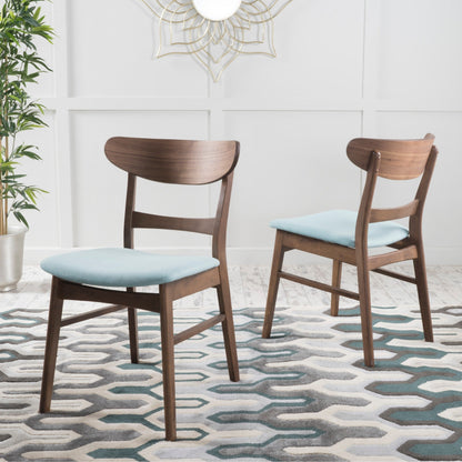 Abrielle Mid-Century Modern Upholstered Rubberwood Dining Chair (Set of 2) by Christopher Knight Home