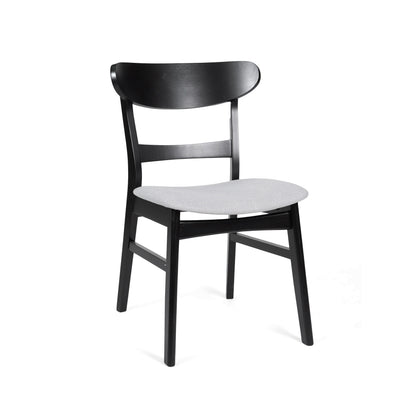 Abrielle Mid-Century Modern Upholstered Rubberwood Dining Chair (Set of 2) by Christopher Knight Home