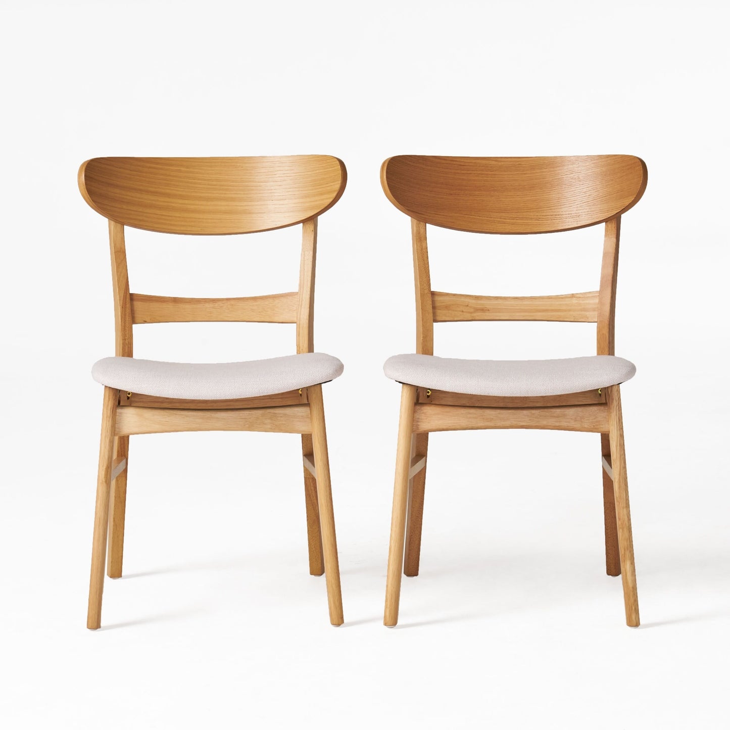 Abrielle Mid-Century Modern Upholstered Rubberwood Dining Chair (Set of 2) by Christopher Knight Home