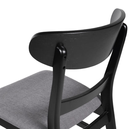 Abrielle Mid-Century Modern Upholstered Rubberwood Dining Chair (Set of 2) by Christopher Knight Home