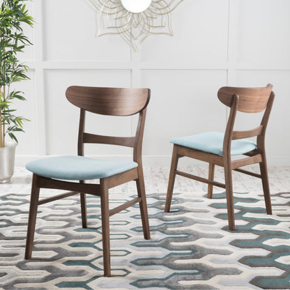 Abrielle Mid-Century Modern Upholstered Rubberwood Dining Chair (Set of 2) by Christopher Knight Home