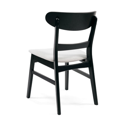 Abrielle Mid-Century Modern Upholstered Rubberwood Dining Chair (Set of 2) by Christopher Knight Home