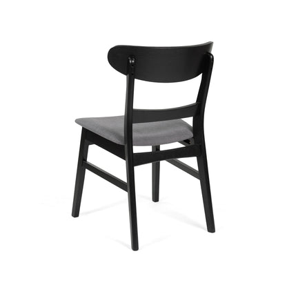 Abrielle Mid-Century Modern Upholstered Rubberwood Dining Chair (Set of 2) by Christopher Knight Home
