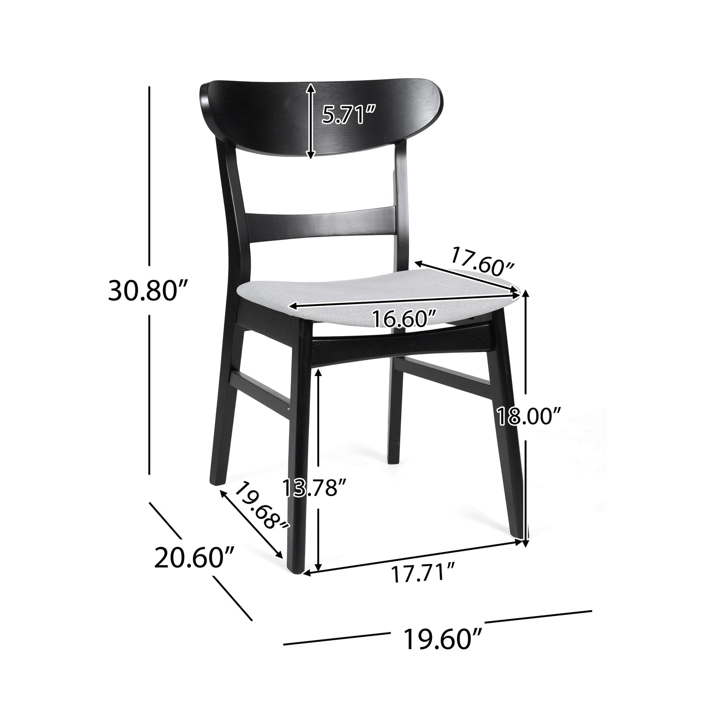 Abrielle Mid-Century Modern Upholstered Rubberwood Dining Chair (Set of 2) by Christopher Knight Home