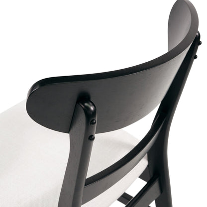 Abrielle Mid-Century Modern Upholstered Rubberwood Dining Chair (Set of 2) by Christopher Knight Home
