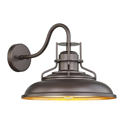 Indoor Outdoor Wall Sconces, Gooseneck Wall Sconces Vintage Farmhouse Wall Lamp, Oil Rubbed Bronze Finish