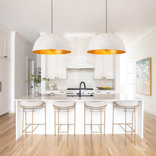 Industrial Oversized Metal Dome Pendant Light - Modern Farmhouse