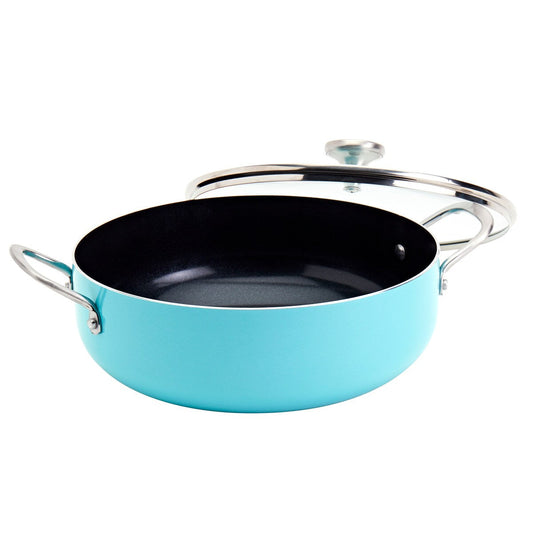 Infuse 6Qt Aluminum Caldero / Saute Pan - Aqua