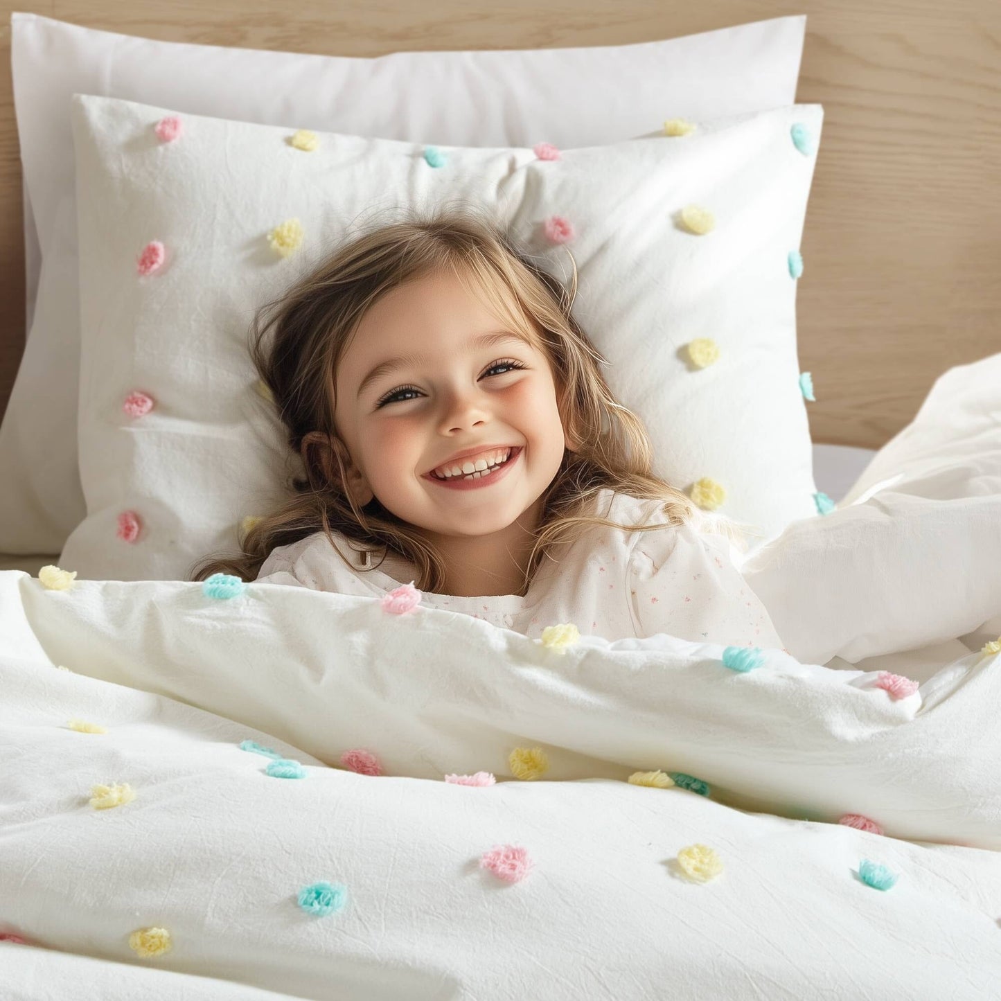 Intelligent Design Kids Ensley Pom Pom Cotton Jacquard Quilt Set with Throw Pillows