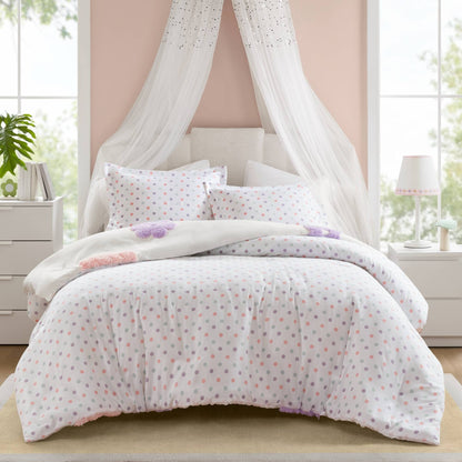 Intelligent Design Kids Madeline Floral Reversible Tufted Chenille Duvet Cover Set