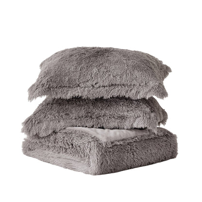 Intelligent Design Leena Shaggy Long Fur Comforter Mini Set