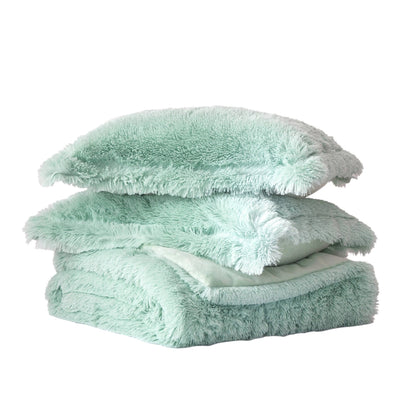 Intelligent Design Leena Shaggy Long Fur Comforter Mini Set