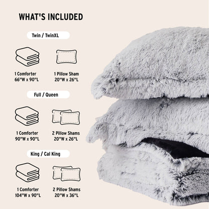Intelligent Design Leena Shaggy Long Fur Comforter Mini Set